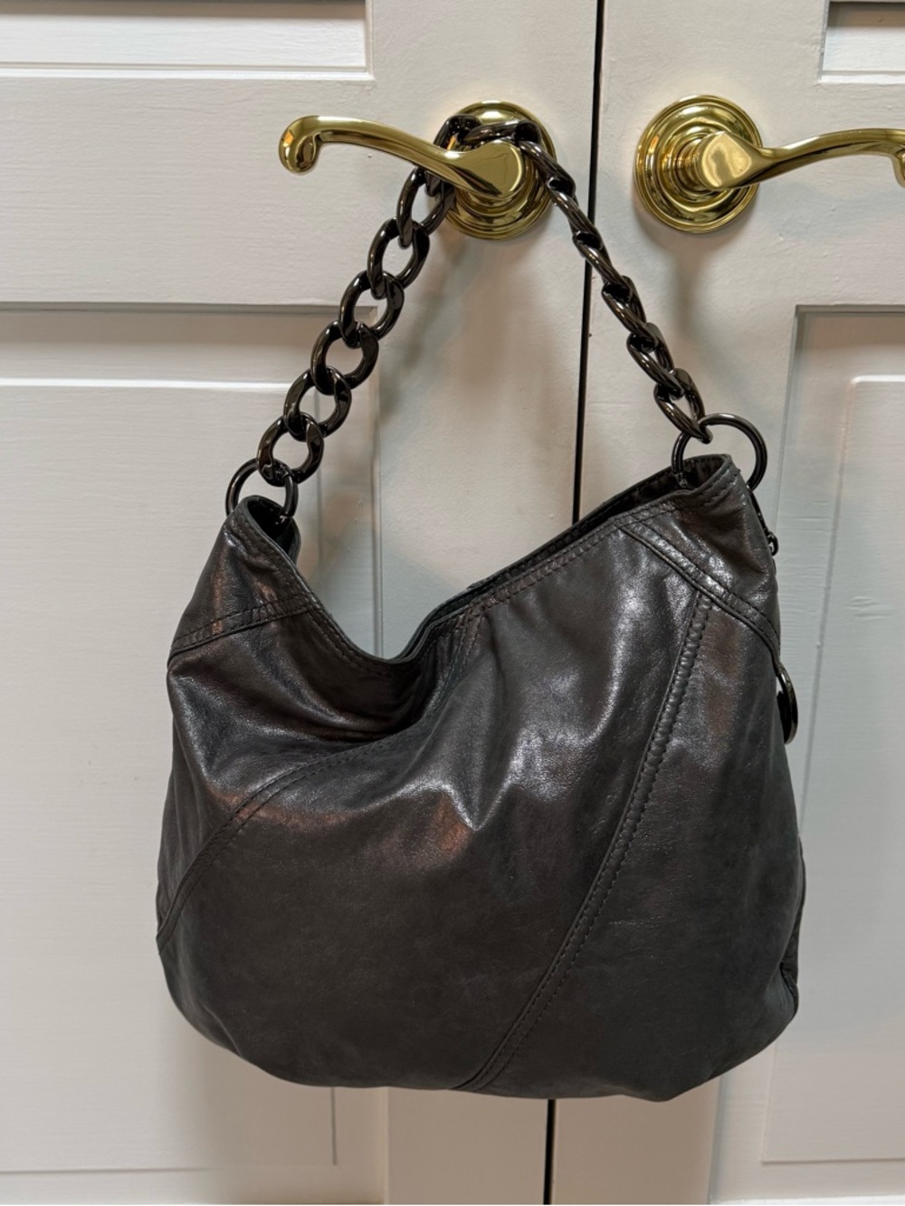 Michael Kors gunmetal metallic bag